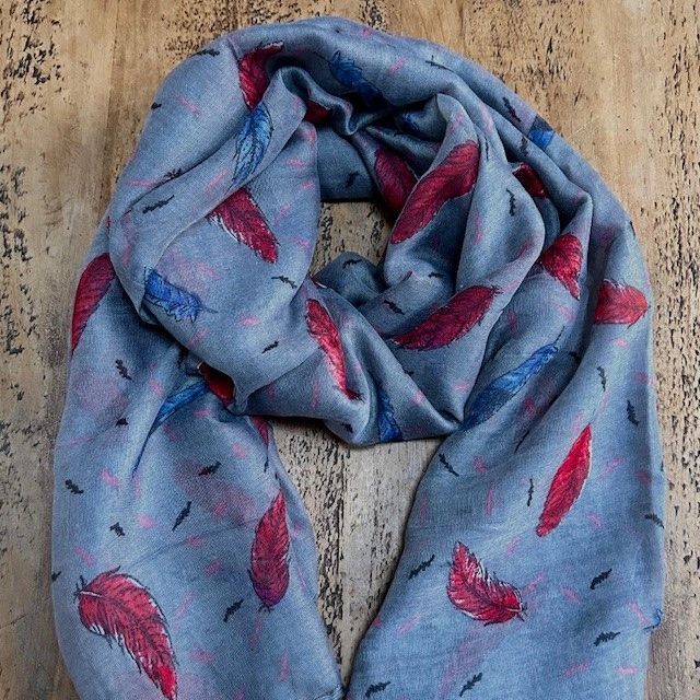 Feather Print Scarf main image 1